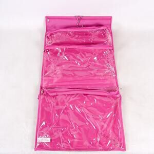 Pink Roll-up Cosmetic Makeup Travel Bag Foldable Storage Organizer Pouch Sleeve